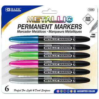 6 Metallic Colors Markers