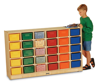 Jonti-Craft® 30 Cubbie-Tray Mobile Storage - with Colored Trays