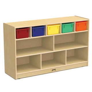 Jonti-Craft® Low Combo Mobile Storage Unit - with Colored Bins