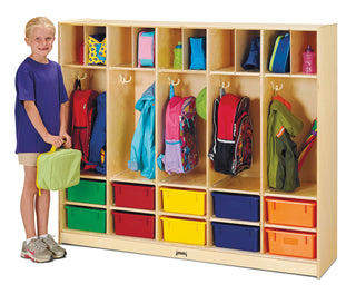 Jonti-Craft® Large Locker Organizer – with 10 Colored Tubs
