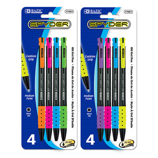 BAZIC Spyder Oil-Gel Ink Retractable Pen (4/Pack)