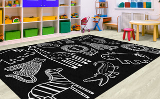 Simply Safari Black and White Rug By Schoolgirl Style