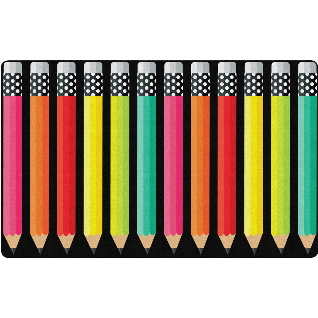Colorful Pencil Rug for Classroom | CM School Supply