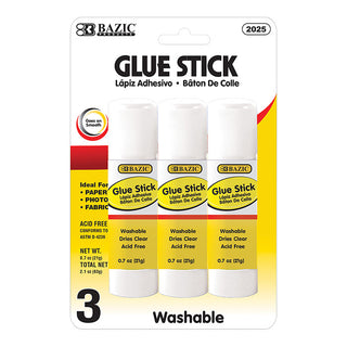 BAZIC 0.7 oz (21g) Glue Stick (3/Pack)