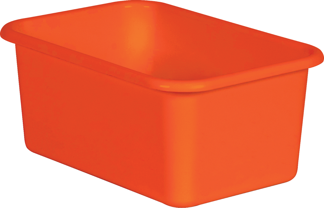 Orange Small Plastic Storage Bin, Pack Of 6