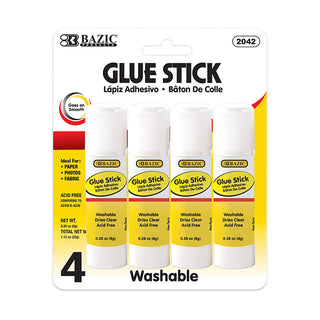 BAZIC 0.28 oz (8g) Glue Stick (4/Pack)
