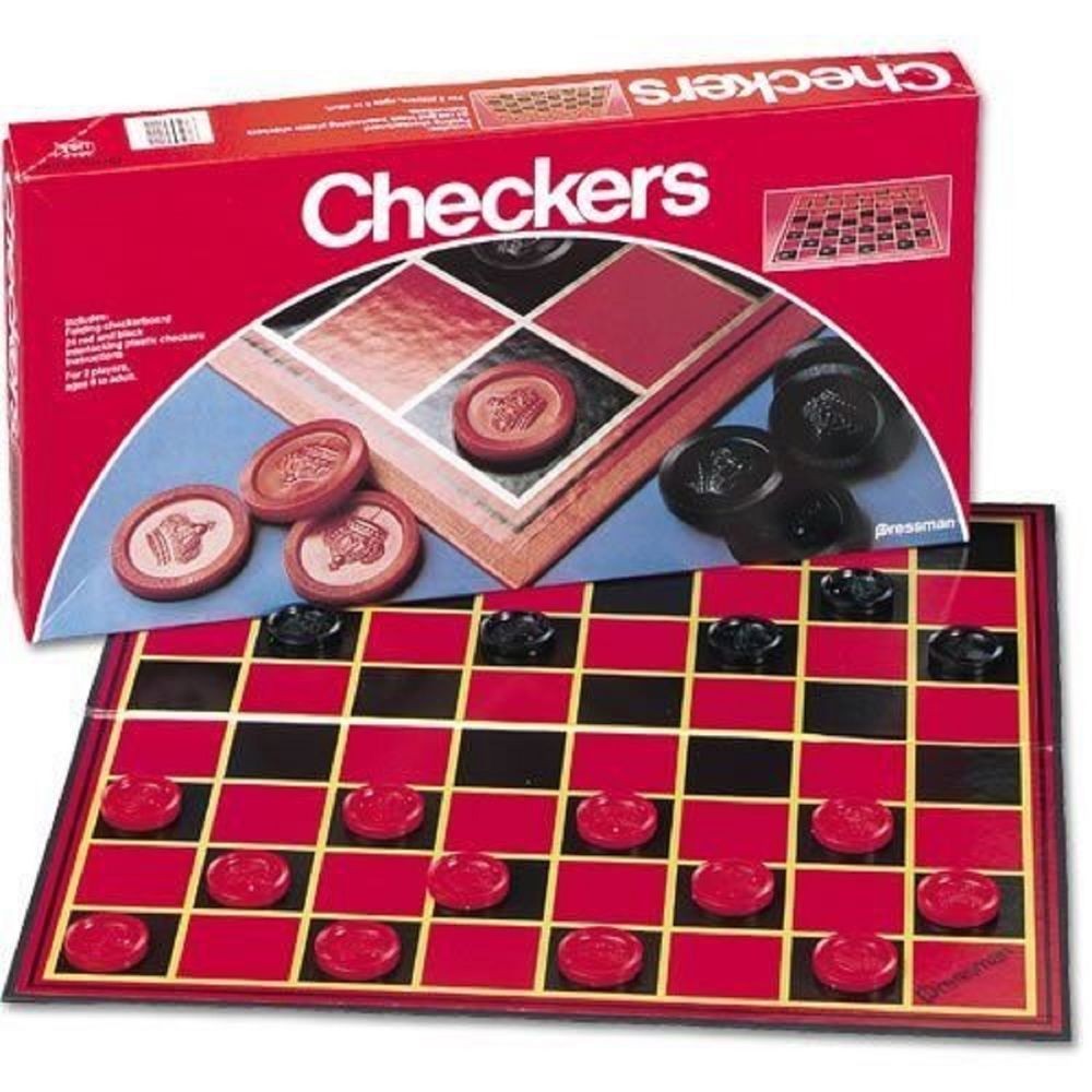 Pressman Checkers -- Classic Game With Folding Board and Interlocking  Checkers, 2 Players