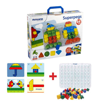 Super Pegs Set (Board + 4 Cards + 64 Pegs)