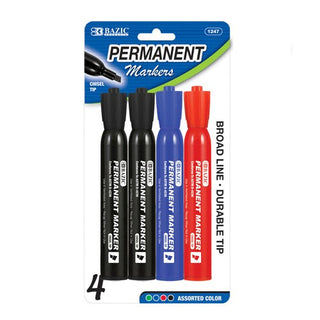 Chisel Tip Permanent Markers (4-pack)