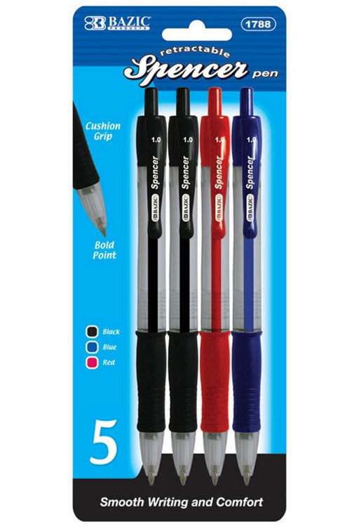 Bazic 10 Color Retractable Pen