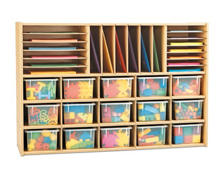 Young Time® Sectional Cubbie Storage - with Clear Trays
