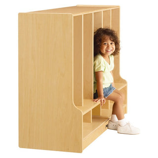 Jonti-Craft® Toddler 5 Section Coat Locker with Step - without Trays