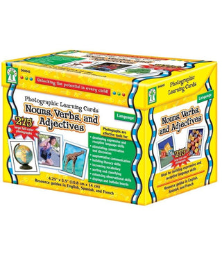 Photographic Learning Cards Boxed Sets - Nouns, Verbs, and Adjectives