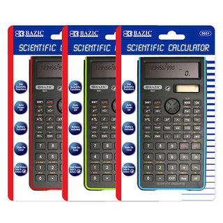 BAZIC 240 Function Fancy color Scientific Calculator w/ Slide-On Case