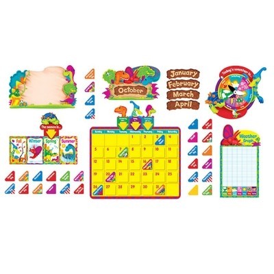 Dino Mite Pals Calendar Bulletin Board Set — CM School Supply