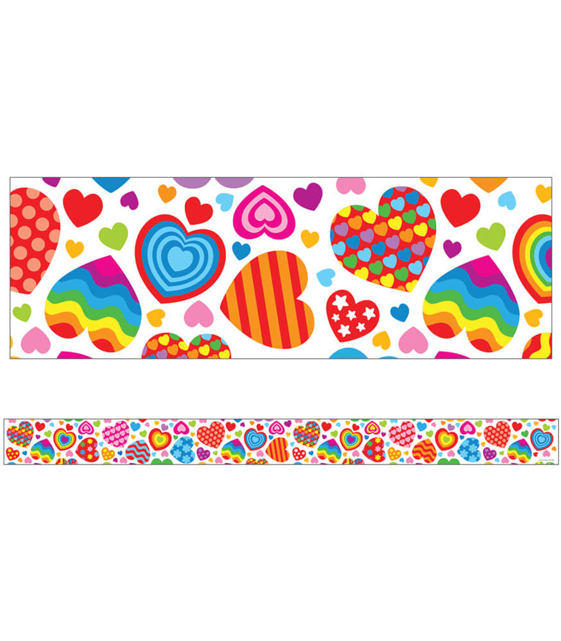 Groovy Hearts Straight Bulletin Board Borders — CM School Supply