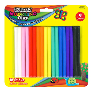 BAZIC 9.17 oz (260g) 9 Color Modeling Clay Sticks