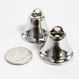Small 32mm Silver Mission Bells -  2 pack