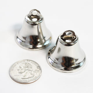 Small 32mm Silver Mission Bells -  2 pack