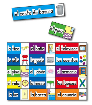 Print-Rich Classroom Labels: Spanish Bulletin Board Set