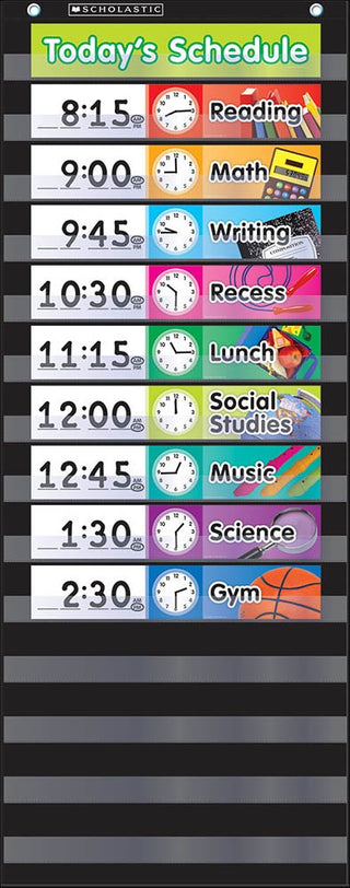 Daily Schedule Pocket Chart Black
