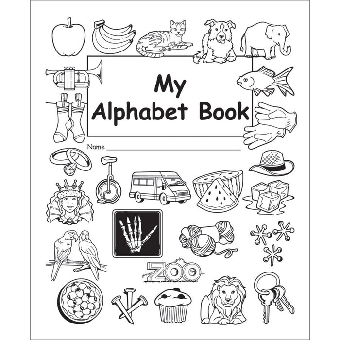 Alphabet, 52 Letters, Adult Coloring Book, Large Size