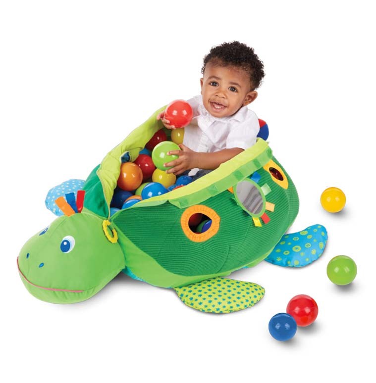 Melissa & doug kids turtle clearance ball pit with 60 balls