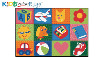 KID$ Value Rugsâ¨, Toddler Fun Squares Rug, 4' x 6'