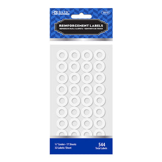 BAZIC White Round Reinforcement Label (544/Pack)