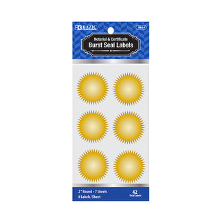 BAZIC 2" Gold Foil Notary/Certificate Seal Label (42/Pack)