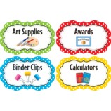 Polka Dots Classroom Supply Labels