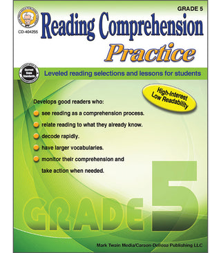 Reading Comprehension Practice Resource Book Grade 5 Paperback