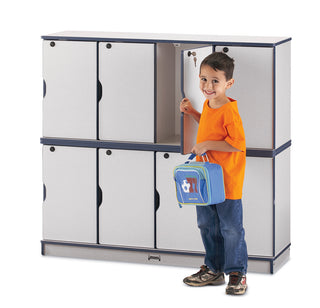 Rainbow Accents¨ Stacking Lockable Lockers -  Triple Stack - Black