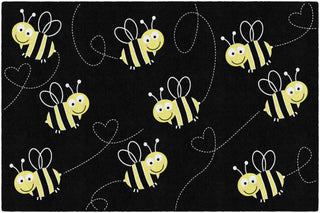 Bees on Black Rug By Schoolgirl Style