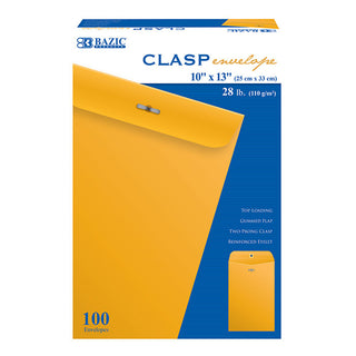 BAZIC 10"  X 13" Clasp Envelope (100/Box)