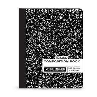 BAZIC W/R 100 Ct. Black Marble Composition Book