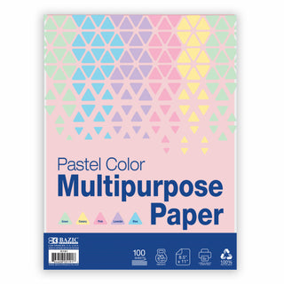 BAZIC 100 Ct. Pastel Color Multipurpose Paper