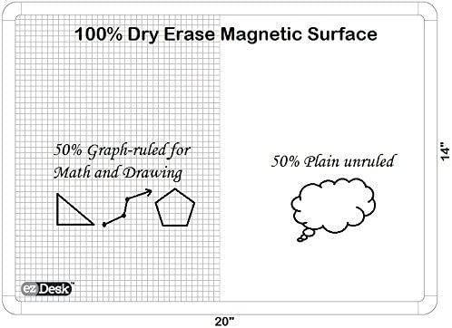 EzDesk Magnetic Dry Erase Lap Desk with Graph Ruling, Adjustable