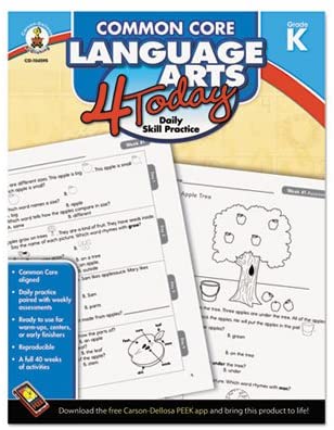 Common Core 4 Today Workbook, Language Arts, Kindergarten