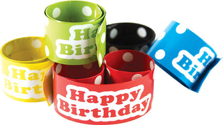 Polka Dots Happy Birthday Slap Bracelets
