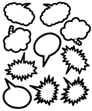 Black & White Speech-Thought Bubbles Accents