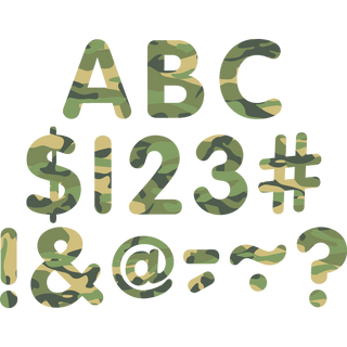 Camouflage Punch Out Letters