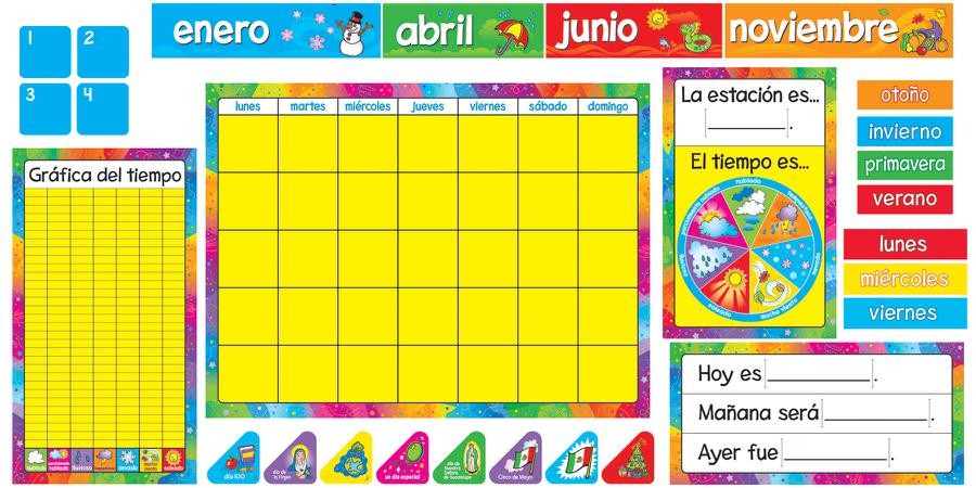 Calendario Anual Spanish Bulletin Board Set – CM School Supply