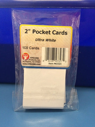 White Pocket Cards - 2" x 2"