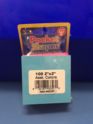 Assorted Color Pocket Cards - 2" x 2"