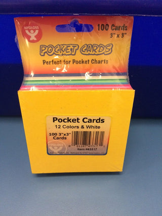 Assorted Color Pocket Cards - 3" x 3"