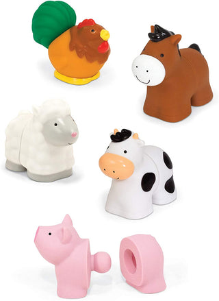 Pop Blocs Farm Animals Educational Baby Toy - 10 Linkable Pieces
