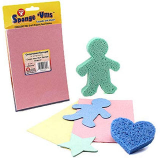 Compressed Sponges for Crafts, 2.5-Inch Hearts, Assorted Colors, 6 Pcs