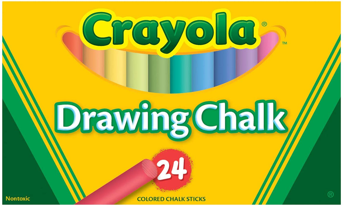 Drawing Chalk, Assorted Colors, Box Of 24