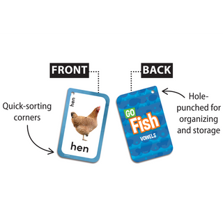 Go Fish Vowels Flash Cards